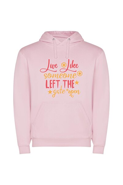 iLovePrints Unleash Your Limitless Life Φούτερ με κουκούλα σε χρώμα Ροζ
