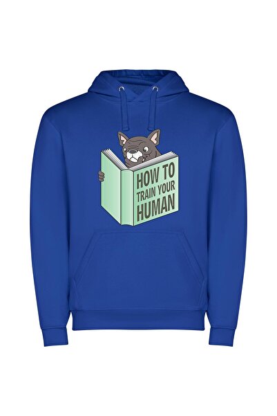 iLovePrints Pawsome Human Training Techniques Φούτερ με κουκούλα σε χρώμα Μπλε