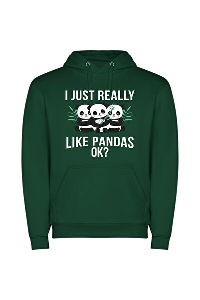 iLovePrints Panda Tower: A Bamboo masterpiece Φούτερ με κουκούλα σε χρώμα Πρά...