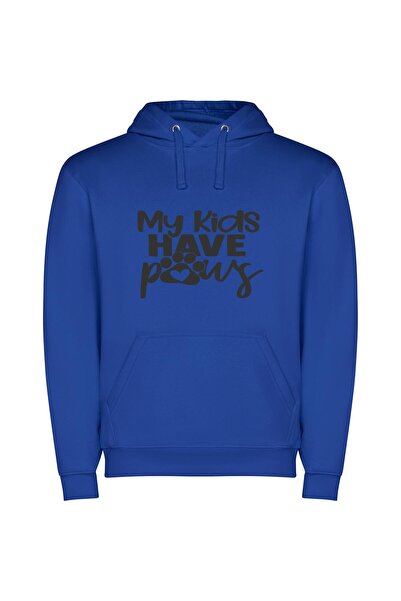 iLovePrints Pawsome Kid Zone Φούτερ με κουκούλα σε χρώμα Μπλε