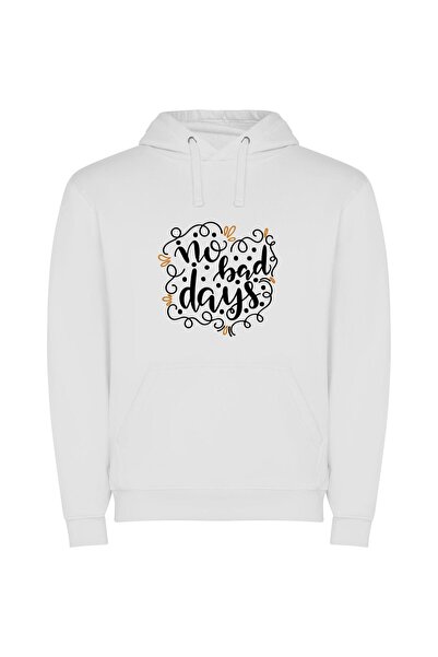 iLovePrints Elevated Monochrome Lettering: No Bad Days Φούτερ με κουκούλα σε ...