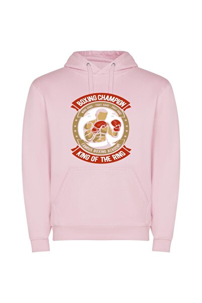 iLovePrints The Boxing Emporium Φούτερ με κουκούλα σε χρώμα Ροζ