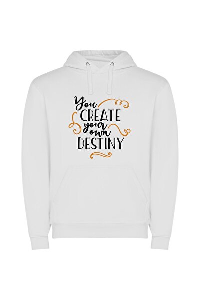 iLovePrints Destiny's Creative Embrace Φούτερ με κουκούλα σε χρώμα Λευκό