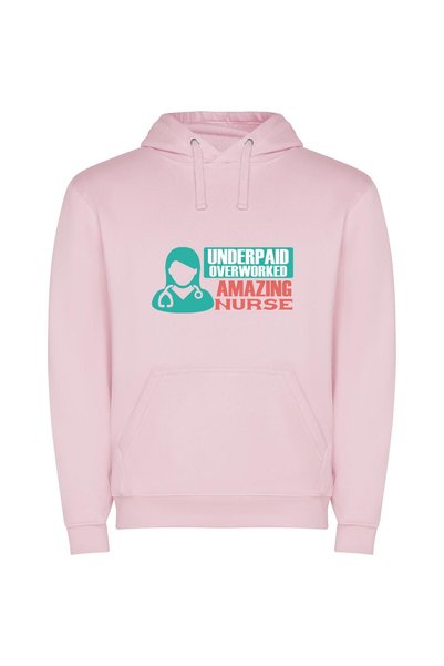 iLovePrints Sainted Stethoscope: Underrated Nurse Φούτερ με κουκούλα σε χρώμα...