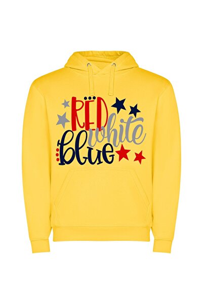 iLovePrints Star Spangled Color Show Φούτερ με κουκούλα σε χρώμα Κίτρινο