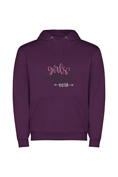 iLovePrints Chic Girls Retreat Φούτερ με κουκούλα σε χρώμα Μωβ