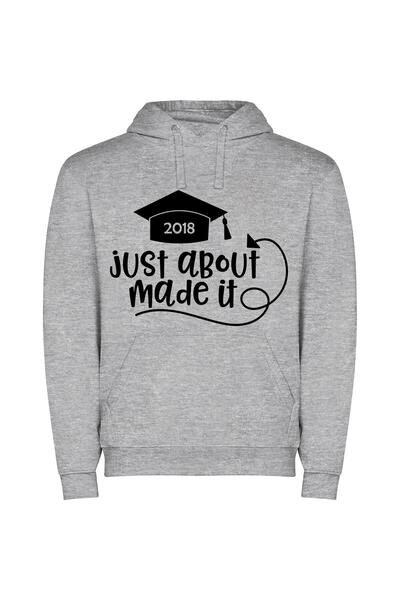 iLovePrints Almost There: Class of 2019 Φούτερ με κουκούλα σε χρώμα Γκρι