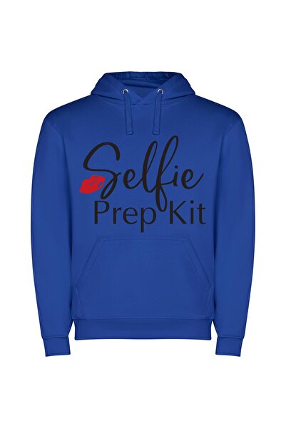 iLovePrints Artistic Selfie Prep Kit Φούτερ με κουκούλα σε χρώμα Μπλε