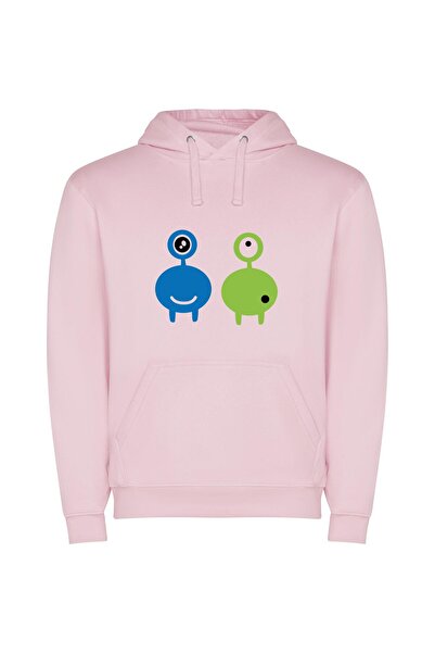 iLovePrints Colorful Creature Collab Φούτερ με κουκούλα σε χρώμα Ροζ