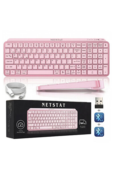 NETSTAT Tastatura Wireless NETSTAT®, Slim 16mm, Bluetooth Multi-Device 3 cone...