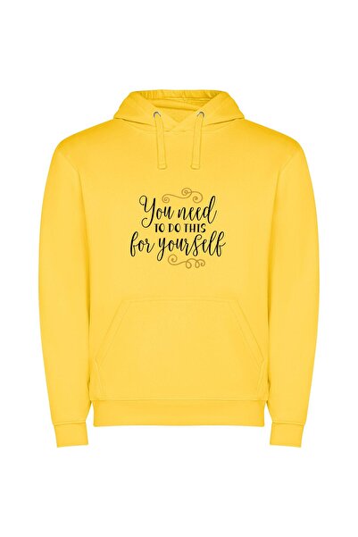 iLovePrints DIY Self-Inspired Header Φούτερ με κουκούλα σε χρώμα Κίτρινο