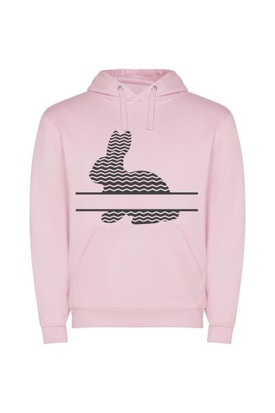 iLovePrints Majestic Rabbit Silhouette Φούτερ με κουκούλα σε χρώμα Ροζ