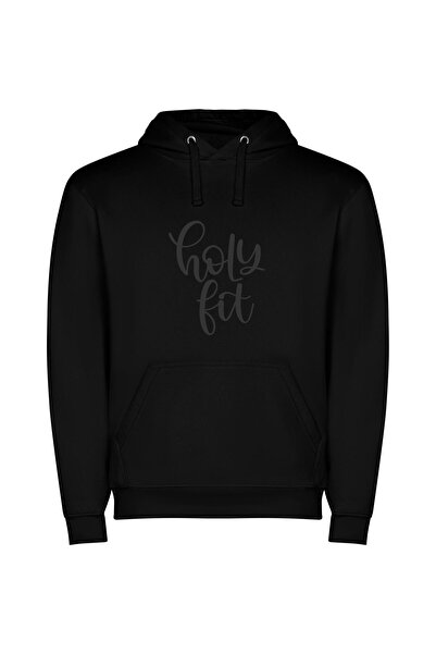 iLovePrints Sacred Ink: Fit Elegance Φούτερ με κουκούλα σε χρώμα Μαύρο