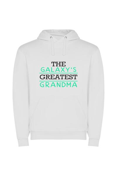 iLovePrints Grandma of the Galaxy Φούτερ με κουκούλα σε χρώμα Λευκό