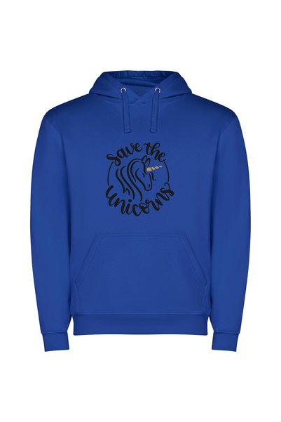 iLovePrints Mystic Monochrome - Unicorn Φούτερ με κουκούλα σε χρώμα Μπλε
