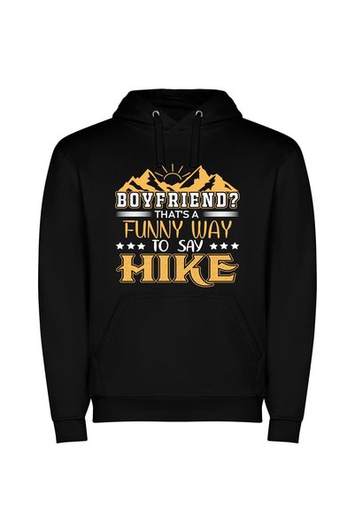 iLovePrints Funny Boys Unleashed: Mike's Hike Φούτερ με κουκούλα σε χρώμα Μαύρο