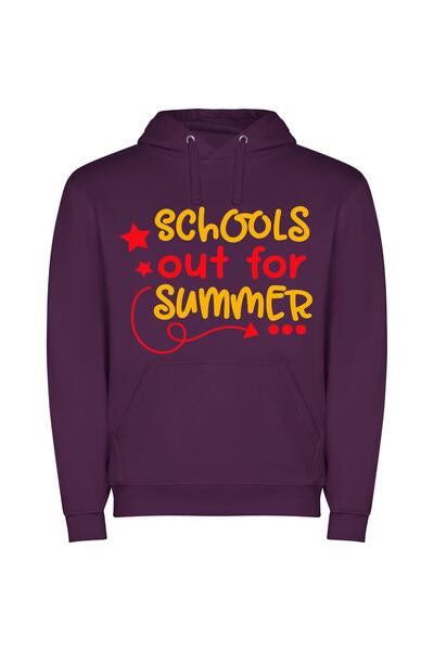 iLovePrints Summer School's Final Bell Φούτερ με κουκούλα σε χρώμα Μωβ