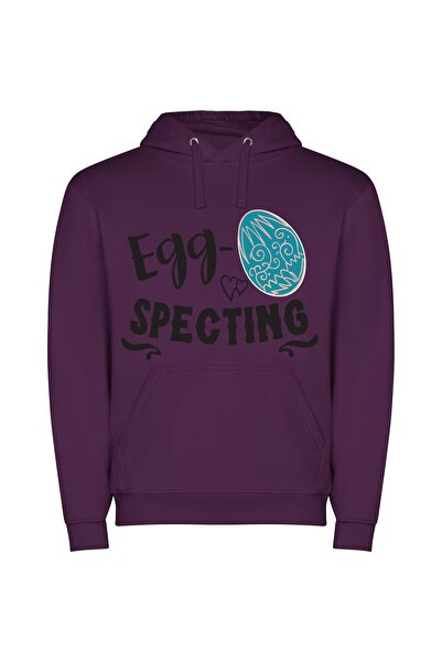 iLovePrints Egg-topped Branding Showcase Φούτερ με κουκούλα σε χρώμα Μωβ