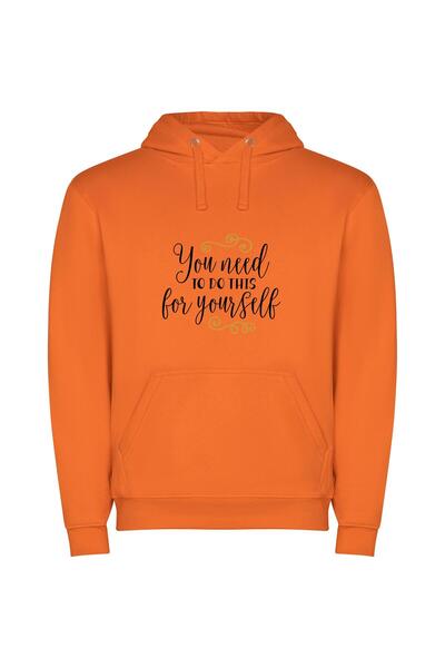 iLovePrints DIY Self-Inspired Header Φούτερ με κουκούλα σε χρώμα Πορτοκαλί