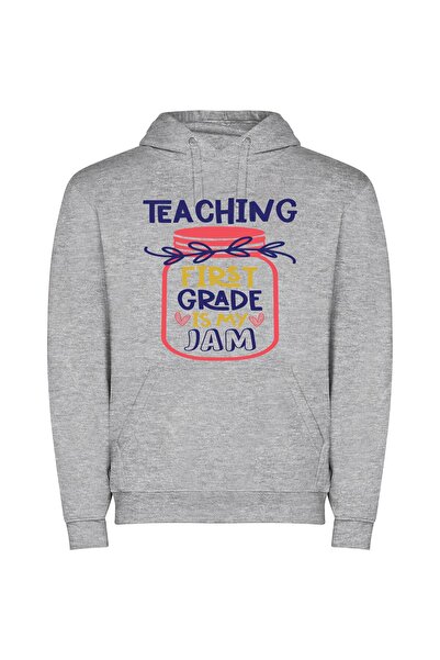 iLovePrints Grade One Teaching Bliss Φούτερ με κουκούλα σε χρώμα Γκρι