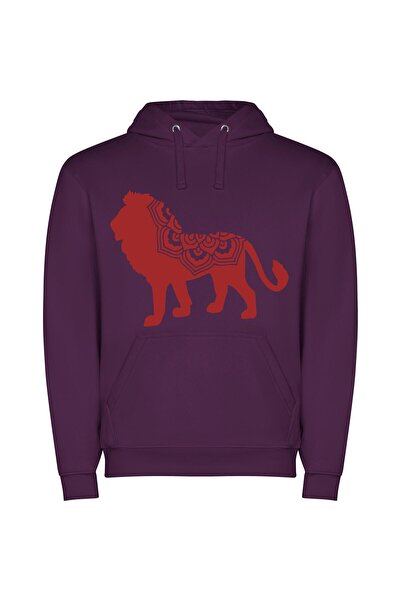 iLovePrints Fiery Mane Illustrator Portrait Φούτερ με κουκούλα σε χρώμα Μωβ
