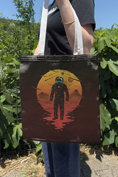 ZipZap Astronaut V4 Double-Sided Summer and Winter Canvas Print Tote Bag