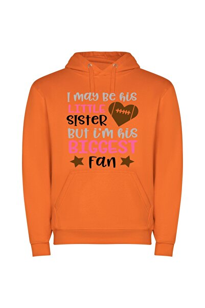 iLovePrints Greatest Sibling Supporter Φούτερ με κουκούλα σε χρώμα Πορτοκαλί