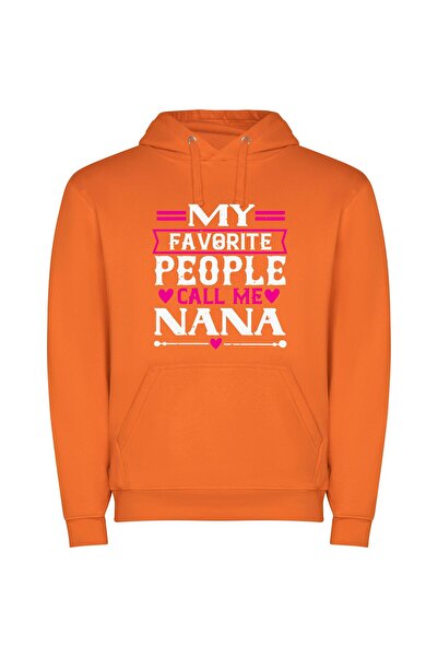 iLovePrints Grandma's Pink Happiness Φούτερ με κουκούλα σε χρώμα Πορτοκαλί