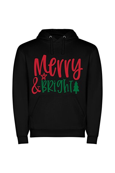 iLovePrints Vibrant Holiday Illumination Φούτερ με κουκούλα σε χρώμα Μαύρο