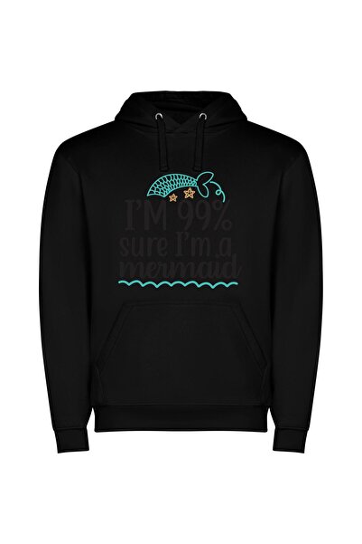 iLovePrints Mermaid Magic Unveiled Φούτερ με κουκούλα σε χρώμα Μαύρο