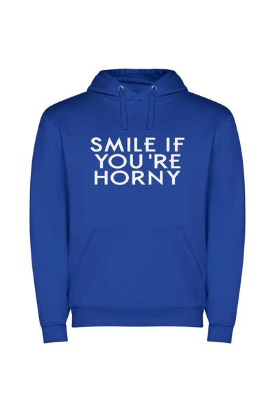 iLovePrints Enigmatic Smirk Parade Φούτερ με κουκούλα σε χρώμα Μπλε