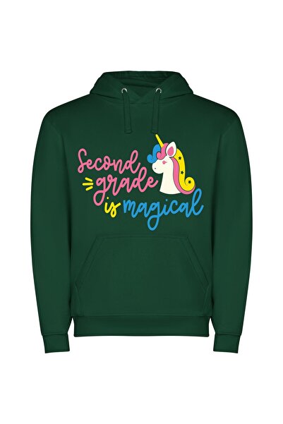 iLovePrints Magical Second Grade Wonderland Φούτερ με κουκούλα σε χρώμα Πράσινο