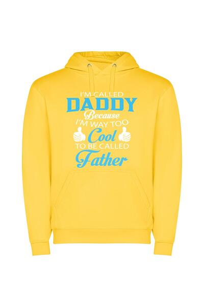iLovePrints Daddy Cool Vibes Φούτερ με κουκούλα σε χρώμα Κίτρινο