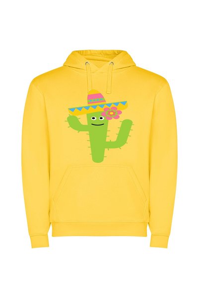 iLovePrints Dressed Cacti Fiesta Φούτερ με κουκούλα σε χρώμα Κίτρινο