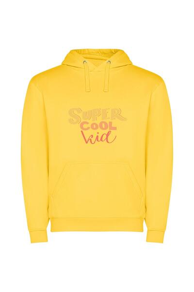 iLovePrints Ultra Cool Kid Art Φούτερ με κουκούλα σε χρώμα Κίτρινο