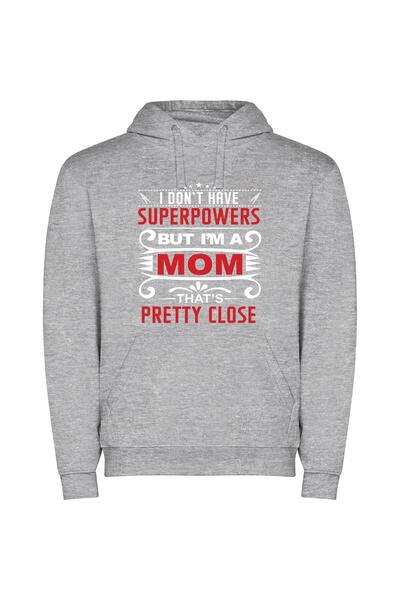 iLovePrints Super Mom's Special Day Φούτερ με κουκούλα σε χρώμα Γκρι