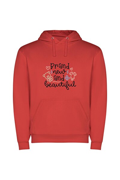 iLovePrints Brand New & Beautiful Φούτερ με κουκούλα σε χρώμα Κόκκινο
