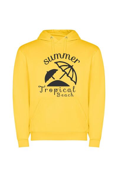 iLovePrints Tropical Bliss: Illustrator's Paradise Φούτερ με κουκούλα σε χρώμ...