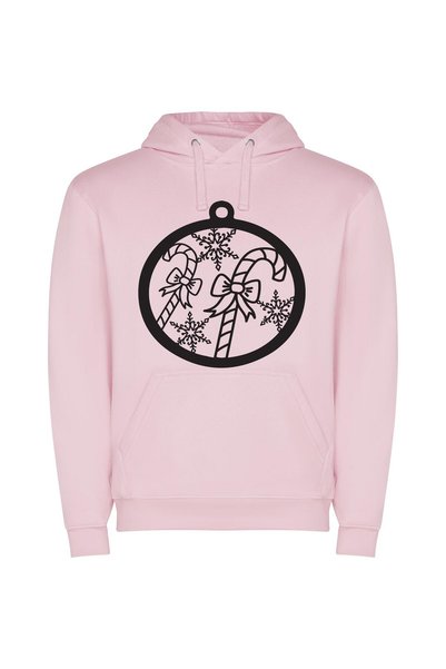 iLovePrints Candy Cane Wonderland Φούτερ με κουκούλα σε χρώμα Ροζ
