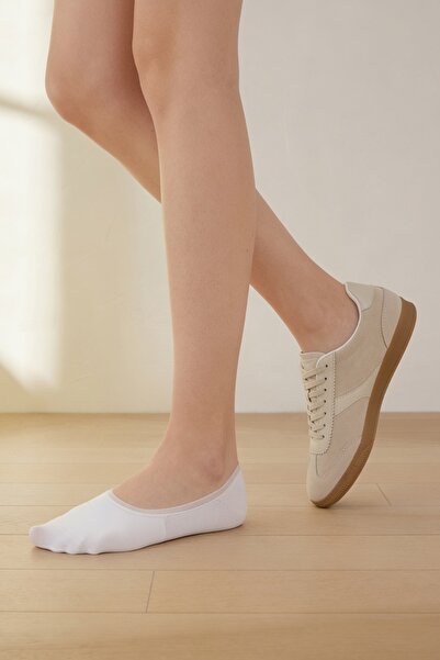Bolero 3 Pack Women's Invisible White Ballerina Socks - Seamless Laser Cut Co...