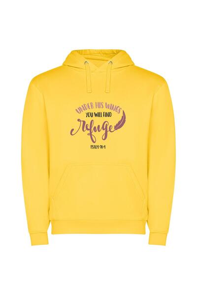 iLovePrints Winged Haven Φούτερ με κουκούλα σε χρώμα Κίτρινο