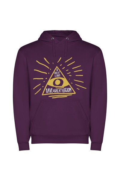 iLovePrints The Triangular All-Seeing Eye Φούτερ με κουκούλα σε χρώμα Μωβ