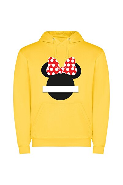 iLovePrints Enchanting Bow-Topped Mouse Φούτερ με κουκούλα σε χρώμα Κίτρινο