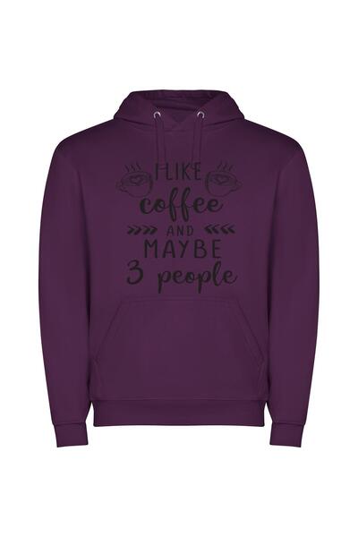 iLovePrints Coffee Obsessed: Brewing Life Φούτερ με κουκούλα σε χρώμα Μωβ