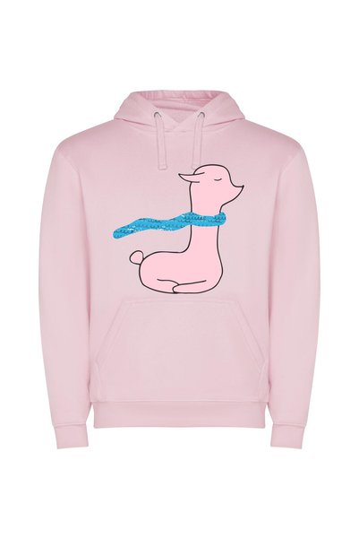 iLovePrints Elegant Ribboned Pink Duck Φούτερ με κουκούλα σε χρώμα Ροζ