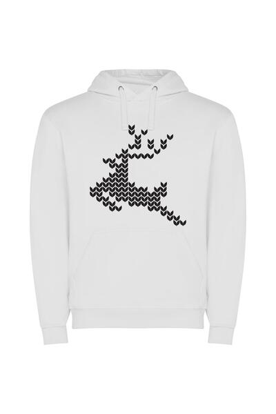 iLovePrints Elegant Leafy Illustrator Creation Φούτερ με κουκούλα σε χρώμα Λευκό