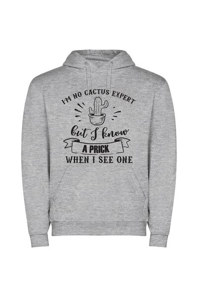 iLovePrints Prick in the Patch Φούτερ με κουκούλα σε χρώμα Γκρι