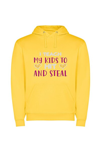 iLovePrints Stealthy Kid Academy Φούτερ με κουκούλα σε χρώμα Κίτρινο
