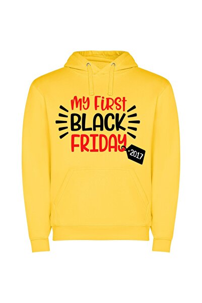 iLovePrints Prime-Time Black Friday Delight Φούτερ με κουκούλα σε χρώμα Κίτρινο
