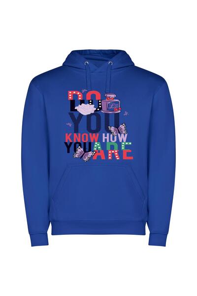 iLovePrints Know Yourself Fashionably Φούτερ με κουκούλα σε χρώμα Μπλε